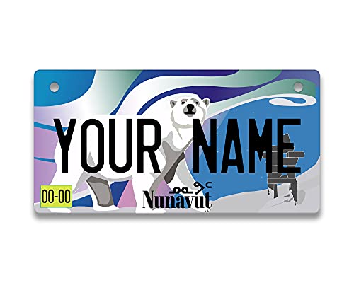 BRGiftShop Personalized Custom Name Canada Nunavut 3x6 inches Bicycle Bike Stroller Children's Toy Car License Plate Tag