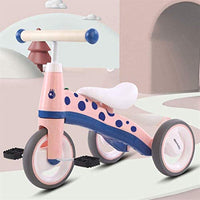 Children's Tricycle, 1-2-3-5 Year Old Children's Bicycle with Pedals, Baby Hand Push Balance Scooter, Built-in Music, Load-Bearing About 50kg,Color:Blue (Color : Pink)