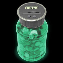 Load image into Gallery viewer, Teacher&#39;s Choice Digital Coin Bank Savings Jar by DE - Automatic Coin Counter Totals All U.S. Coins Including Dollars and Half Dollars - Original Style, Glow in The Dark
