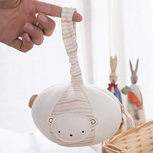 DishyKooker Children Gifts Baby Organic Cotton Animal Toy Ball Newborn Hand Catching Ball Hand Holding Bell Ball Pacify Rattle Toy As Shown