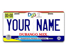 Load image into Gallery viewer, BRGiftShop Personalized Custom Name Mexico Durango 6x12 inches Vehicle Car License Plate
