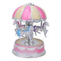 Luminous Music Box, Exquisite Kids Rotating Carousel Light and Sound Toy Home Decor Best Gift for Girls(Pink)