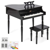 Best Choice Products Kids Classic Wood 30 Key Mini Grand Piano Musical Instrument Toy W/ Bench, Shee