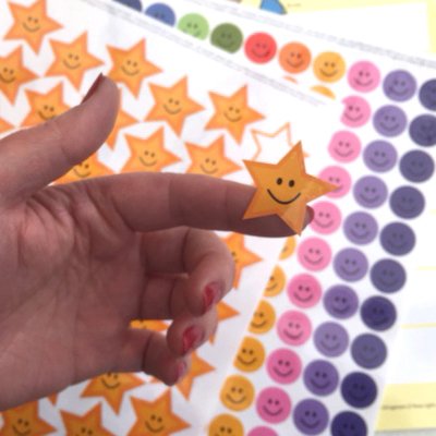 positive reinforcement colorful stars sticker sheet