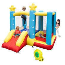Load image into Gallery viewer, LOPJGH Bounce House with Blower,Kids Inflatable Jumping Castle with Slide Children&#39;s Party Theme Park (Blue, 102x 106 x 87 inches)
