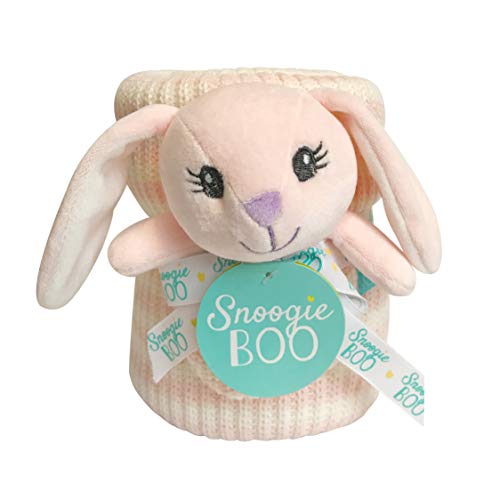 HappyCare Tex SNOOGIE Boo Baby Premium Soft Knit Blanket and Toy Rattle Set