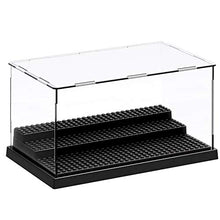 Load image into Gallery viewer, AELS 3-Level Acrylic Display Case, Dustproof Showcase for Collection Bricks Blocks Toys Models Minifigures Building, Clear, Removable, Black
