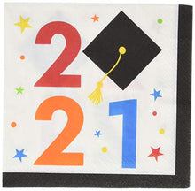 Load image into Gallery viewer, 2021 Graduate Theme | Luncheon Napkins | Black | 16ct
