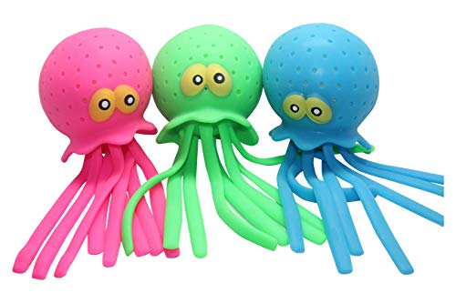 Curious Minds Busy Bags Set of 3 Large Jellyfish/Octopus Pool & Bath Toy - Water Bomb Splash Soaker Ball Toys Games Fun Soak Wet Water Toy - Reusable Water Balloon