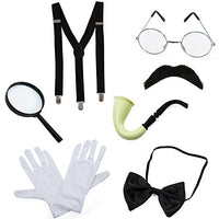 Tigerdoe Detective Costume - 7 Pc Costume Accessories, Spy Costume, Spy Kit - Secret Agent Costume