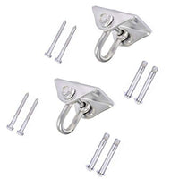 Abaodam 2 Sets Heavy Duty Swing Hangers Stainless Steel Swing Hook Ceiling Swing Hanging Hardware kit for Playground Gym Rope Boxing Bag Hammock Chair Yoga Silver