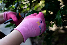 Load image into Gallery viewer, G &amp; F Products 2040-2P JustForKids Premium MicroFoam Texture Coated Kids Garden Gloves, Kids Work Gloves, Pink, 1 Pair
