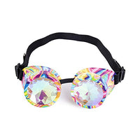 Kaleidoscope Rave Rainbow Crystal Lenses Vintage Goggles Glasses