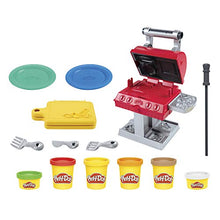 Load image into Gallery viewer, Play-Doh Kitchen Creations Grill &#39;n Stamp Playset for Kids 3 Years and Up with 6 Non-Toxic Modeling Compound Colors and 7 Barbecue Toy Accessories
