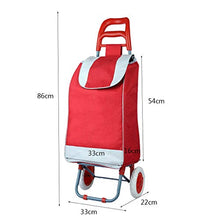 Load image into Gallery viewer, Two-Wheeled Grocery Shopping Cart Collapsible Portable Shopping Cart Home Detachable Trolley (Color : Red A)
