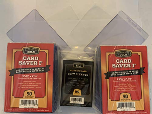 Cardboard Gold Bundle : 100 Card Saver 1 and 100 Soft Sleeves