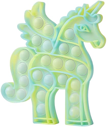 Hoofun Glow in The Dark Unicorn POP Bubble Toys, 1Pack Fluorescent Unicorn Stress Relief Push Popping Bubble Unicorn Gifts Toys for Girls Kids Adults