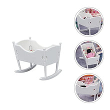 Load image into Gallery viewer, TOYANDONA Dollhouse Baby Crib Wooden Miniature Cradle Doll Crib Bed Model Dollhouse Furniture Accessories Ornaments Micro Landscape Decoration White, 7.8X6.5X6.2cm

