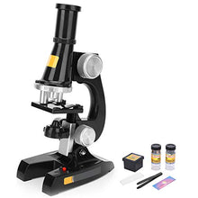 Load image into Gallery viewer, Jopwkuin Microscope for Kids, Microscope Kit Provide High Magnification Educational Tools Laboratory Accessory for Toys and Present for Children((Black))
