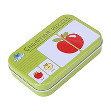 Load image into Gallery viewer, 32Pcs Flash Card Puzzle Cognitive Learning Early Education Card Learning Toys Vehicle/Animal/Fruit/Living Goods Learning Training Cards Baby Educational Toy with Iron Box(Fruits)
