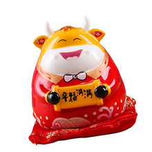 Load image into Gallery viewer, BESPORTBLE Chinese Zodiac Ox Piggy Bank Coin Bank Cow Cattle Statue Figurine Ceramic Piggy Bank Money Saving Bank for Kids Chinese Zodiac Year of The Ox New Year Ornament
