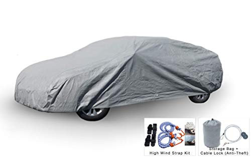 Weatherproof Car Cover Compatible with 2017-2019 Audi S4 Wagon - Comparable to 5 Layer Cover Outdoor & Indoor - Rain, Snow, Hail, Sun - Theft Cable Lock, Bag & Wind Straps