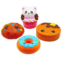 Load image into Gallery viewer, Korilave 4Pcs Jumbo Squishies Slow Rising Toys Kawaii Cat Cake Donut Waffles Cookies Pack,Cream Scented Soft Squishy Party Favors for Kids Stress Relief Christmas Stocking Stuffers
