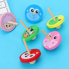 Load image into Gallery viewer, TOYANDONA 10pcs Wooden Spinning Top Toy Funny Vintage Spinning Learning Toys for Boys Girls Party Favors ( Random Color )
