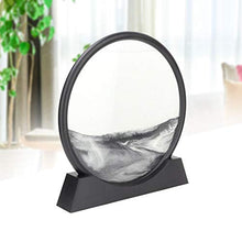 Load image into Gallery viewer, ViaGasaFamido Flowing Sand Painting, 3D Hourglass Flow Sand Landscape Painting Quicksand Painting Round Glass Sand Frame Flowing Sand Painting Decoration(Black)
