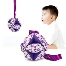 Load image into Gallery viewer, Zerodis Baby Gripping Balls, Colored Ball with Ribbon Rattle Ball Toy Decorative Props for Boys Girls(Purple)
