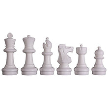 Load image into Gallery viewer, MegaChess Giant Plastic Chess Sets - Black and White - 5 Different Outdoor Giant Chess Sets from 1-Foot to 4 Feet Tall - Includes Quick-Fold Nylon Chess Mat (12 inch King)
