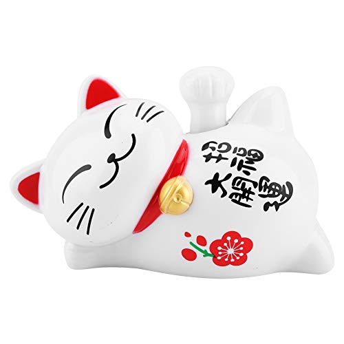 Valentine's Day Carnival Lucky Cat, Fortune Cat, Solar Powered Adorable Lazy Lying Waving Beckoning Fortune Lucky Cat Car Accessories(#1)
