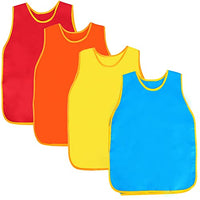 4 Pack Art Smock,Kids Painting Art Apron,Roomy Sleeveless Waterproof Artist Painting Aprons,Toddler Smock for Children Painting Feeding Kitchen Cooking Classroom Activity 4 Colors