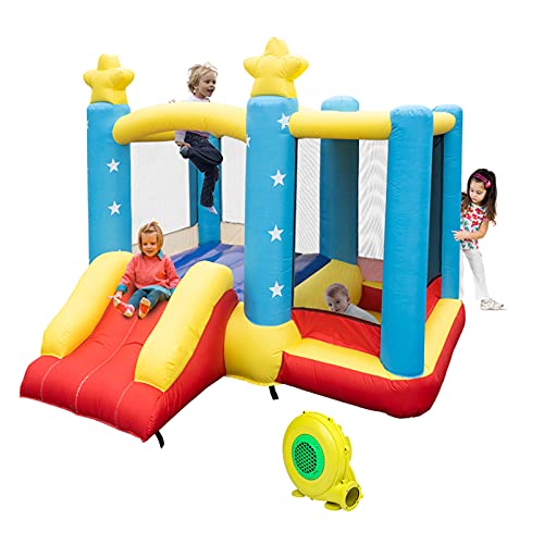 ZOKOP Inflatable Bounce House, with Long Slide, Large Bouncing Area, UL Strong Certified Blower, Castle Kids Party Theme