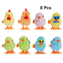 Load image into Gallery viewer, TENDYCOCO 8pcs Wind Up Toy Easter Toy Wind-Up Jumping Chicken Plush Chicks Toys Novelty Toys Easter Party Favor Easter Basket Filler
