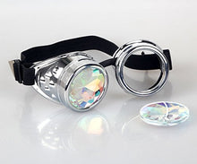 Load image into Gallery viewer, FOCUSSEXY Kaleidoscope Rave Rainbow Crystal Lenses Vintage Goggles Glasses
