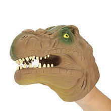 Load image into Gallery viewer, Dinosaur Hand Puppet, Soft Plastic Dinosaur Toys Dinosaur Head Hand Puppet Toy Kids Parents Interactive Stories Role Play Interesting Toy(Brown)

