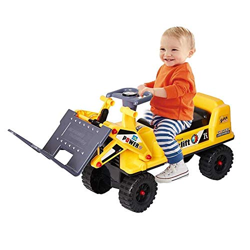 COLOR TREE Ride-on Forklift Construction Truck Toy for Children,Sound, Lifting, Loading and Unloading, Sliding Function