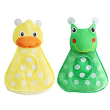 Load image into Gallery viewer, WMLBK Duck and Frog Hanging Storage Bag-2PCS Bath Toy Tidy Storage-Net Suction Cup Bag-Mesh Shower Bathroom Organizer
