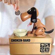 Load image into Gallery viewer, qiuqiu Cute Dog Dolls Saveing Money Box Kids Coin Bank Home Desktop Decoration Creative Piggy Bank Birthday Present-Brown-Black
