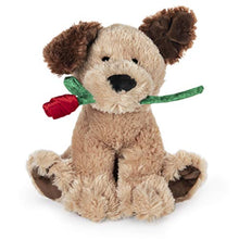 Load image into Gallery viewer, GUND Deangelo Valentine&#39;s Day Dog Holding Red Rose Stuffed Animal Plush
