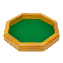 Load image into Gallery viewer, Wiz Dice 12-inch Felt-Lined Wooden Dice Trays (Octagon)
