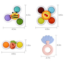 Load image into Gallery viewer, Ingooood Suction Cup Spinner Toys for Toddlers, Strong Suction Cup Bath Toys, Spinning Dimple Fidget Toy, Gifts for 1-3 Year Old Boy Girl (Including Rattle for Free)
