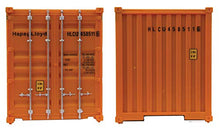 Load image into Gallery viewer, Walthers SceneMaster HO Scale Model of Hapag Lloyd (Orange, Blue) 40&#39; Hi Cube Corrugated Side Container,949-8254
