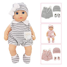 Load image into Gallery viewer, DC-BEAUTIFUL 6 Set Girl Dolls Clothes Gift for 14 Inch -18 Inch Infant Baby Dolls, Includes Doll Outfits Dress Hat Socks, Total 14 Pcs Doll Onesies Clothes Pajamas Costumes
