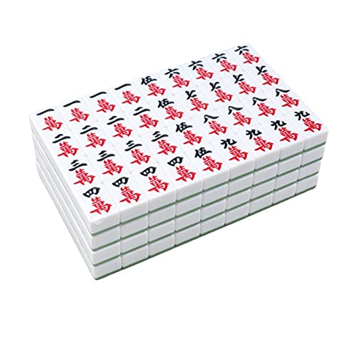 XIAOQIU Mahjong Sets Chinese Chinese Numbered Tiles Mahjong Set. 144 Tiles Easy-to-Read Game Set/Complete Set (Mah-Jongg, Mah Jongg, Majiang) Mah Jongg Set