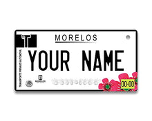 Load image into Gallery viewer, BRGiftShop Personalized Custom Name Mexico Morelos 3x6 inches Bicycle Bike Stroller Children&#39;s Toy Car License Plate Tag
