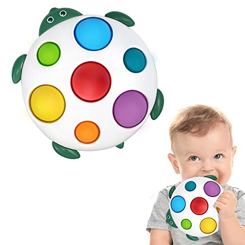 Anpole Baby Silicone Dimple Busy Board, Baby Sensory Toy for 6-12 Months, Early Educational Toddler Baby Toys for 1 Year Old Boys Girls, Fidget Toys Gifts for 6 Months and up (Tortoise)