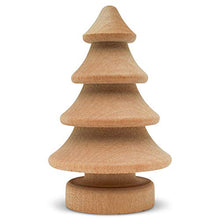 Load image into Gallery viewer, Mini Wooden Christmas Tree 2-3/4 inch, Pack of 25 Unfinished Wood Miniature Trees for Christmas Crafts, Peg People, Nature Table, and Small World Play, by Woodpeckers

