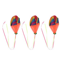 NUOBESTY 3pcs Parachute Toy Mini Rainbow Parachute Free Throwing Toy Hand Throw Flying Toys Funny Outdoor Toys for Kids Toddlers